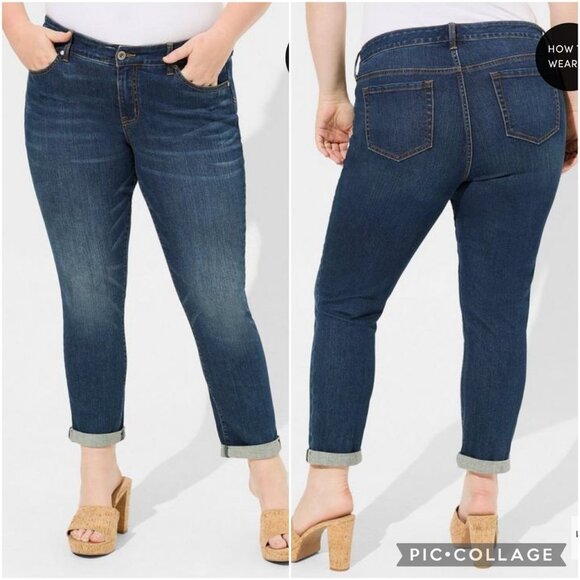 Torrid Denim - Torrid Size 24 3xl Boyfriend Straight Jeans - Mid-Rise